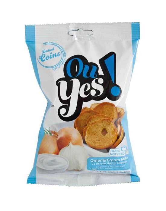 O-Yes maizes grauzdiņi ar krējuma un sīpolu garšu 75 g