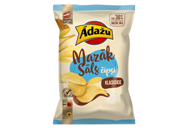 Ādažu čipsi klasiskie ar mazāk sāls 130 g