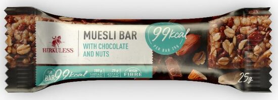 Herkuless musli batoniņš ar riekstiem un šokolādi 25 g