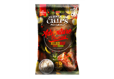 Jersikas čipsi ar sautētu gaļu un mārrutkiem 90 g