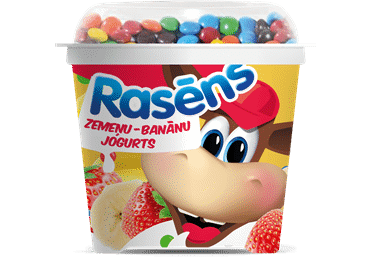 Rasēns jogurts zemeņu - banānu ar piena šokolādes konfektēm 110 g