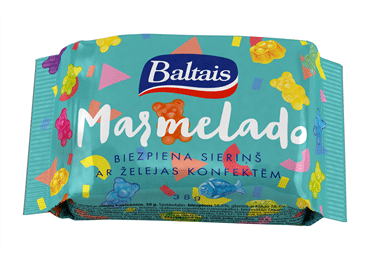 Baltais biezpiena sieriņš ar želejas konfektēm “Marmelado” 38 g
