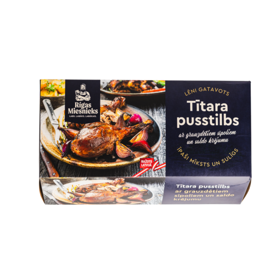 Rīgas miesnieks tītara pusstilbs ar saldo krējumu un sīpoliem 1 kg (aptuveni)