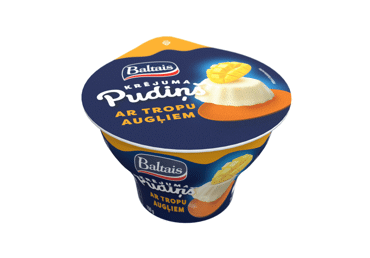 Baltais krējuma pudiņš tropu augļu 150 g