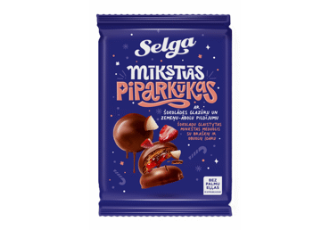 Selga mīkstās piparkūkas ar šokolādes glazūru un zemeņu - ābolu pildījumu 250 g