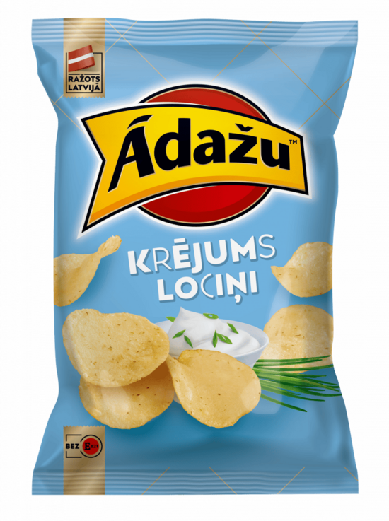 Ādažu čipsi ar krējuma un lociņu garšu 130 g