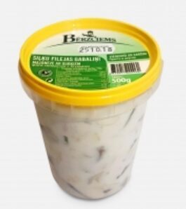 Bērzciems herring fillet pieces in mayonnaise with cucumbers 500 g