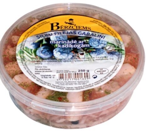 Bērzciems herring fillet pieces in marinade with juniper berries 250 g
