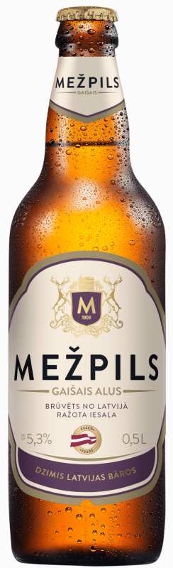 Mežpils gaišais alus 5.3% 500 ml