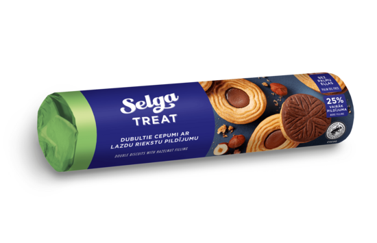 Selga dubultie cepumi ar lazdu riekstu pildījumu 205 g