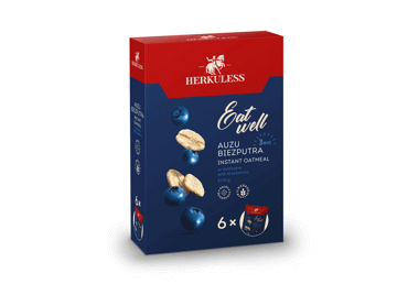 Herkuless ātri pagatavojamā auzu biezputra ar mellenēm 6 x 35 g