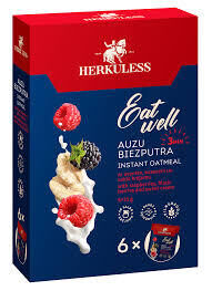 Herkuless instant oatmeal porridge with raspberries and blackberries 6x35 g