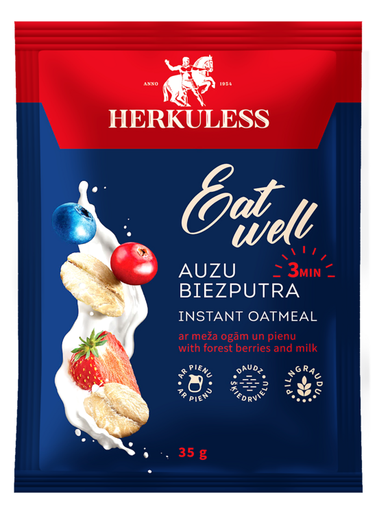 Herkuless ātri pagatavojamā auzu biezputra ar meža ogām 35 g