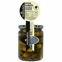 Muižkungu pipargurķīši upeņu lapu marinādē 530 g