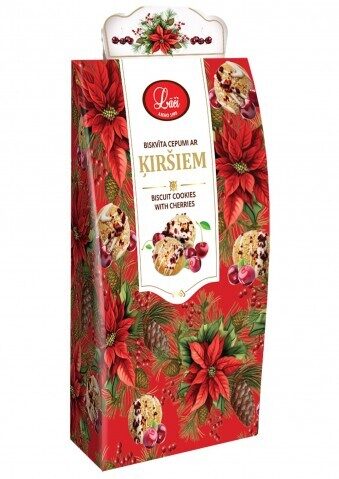 Lāči biskvīta cepumi ar šokolādes glazūru un ķiršiem 50 g