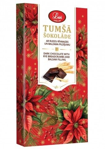 Lāči tumšās šokolādes tāfelīte ar rudzu rīvmaizi un balzamu 100 g