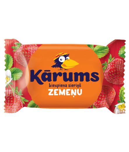 Kārums zemeņu biezpienu sieriņš ar zemeņu glazūru 45 g